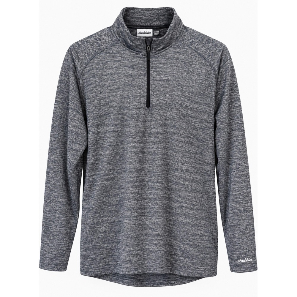 Chubbies Mens XL Quarter Zip Performance Pullover Heather Gray Stretch Golf